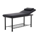 Κρεβάτι Μασάζ Φυσικοθεραπείας Σταθερό Μεταλλικό SuperOrtho Black με ανύψωση πλάτης εξεταστικό